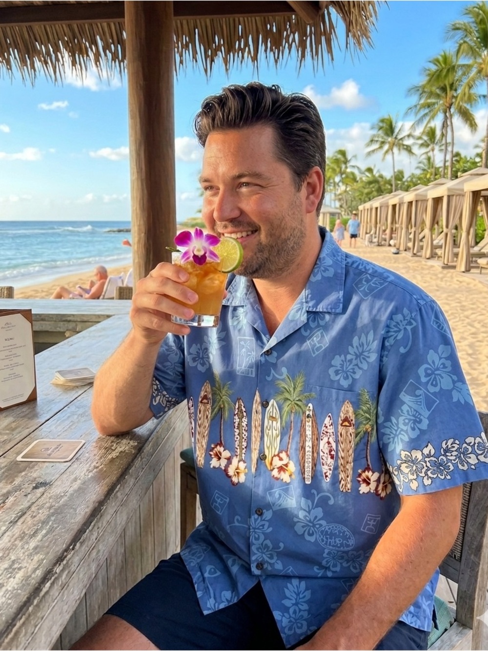 Vintage Hawaiian Tropical Resort 100% Cotton Shirt 2XL
